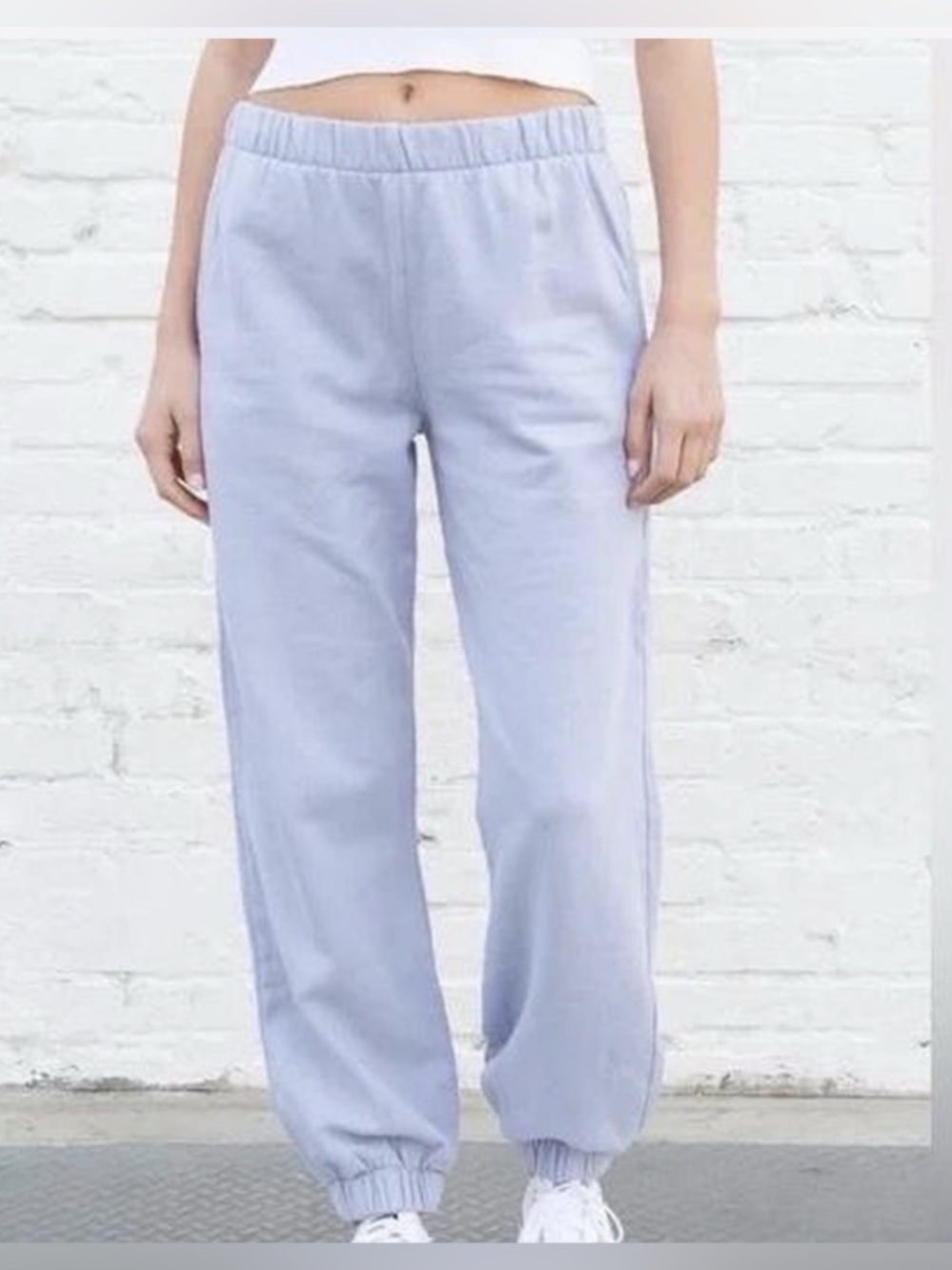 John Galt Light Blue Rosa Sweatpants Cotton Blend Joggers One Size